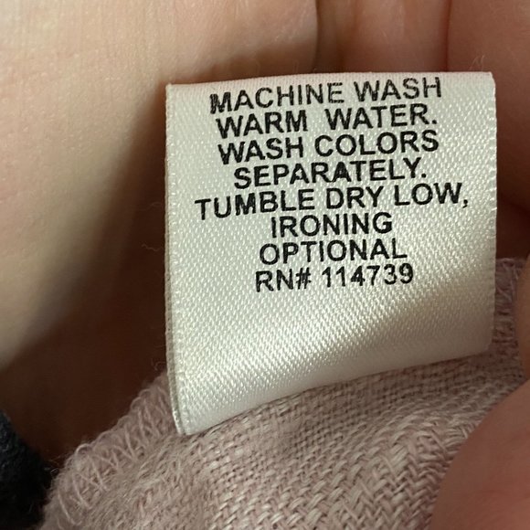 FLAX Long 100% Linen Maxi Dress Lilac Pink white Lace applique Sz L lagenlook - Picture 6 of 6